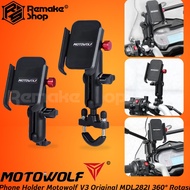 CODE D79G MOTOWOLF V3 Phone Stand Holder Hp Handphone Motor Handlebar Rearview Mirror Holder Hp on M