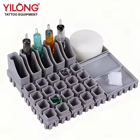 YILONG Multi-Spliced Ink Cup Tattoo Cartridge Holder ABS Tattoo Artist Desktop Storage Combinations 