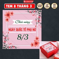 March 8 Stamps Happy International Women's Day Freeship Stamps March 8 Square Flower Decorative Card