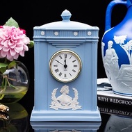 英國製Wedgwood碧玉浮雕女王2002陶瓷時鐘座鐘 臥室書房客廳擺飾