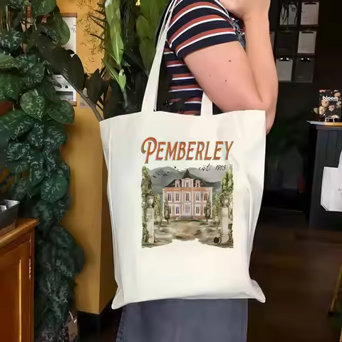 Pemberley Tote Bag Pride and Prejudice Bag Jane Austen Tote Bag Bookworm Tote Bag women Book Lover G