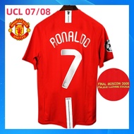 【 Local Shipping in Mexico 3-5 Days to Arrive 】 Manchester United Jersey 07-08 Home Retro Short Slee