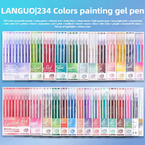 LANGUO 234/6 Colors Morandi Gel Pen Diary Scrapbook Painting DIY Gel Pen Set Coloring Book Drawing D