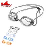 YINGFA 570 AF Swimming Goggles, small double strap eyeglasses with carrying case and replacement eye