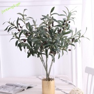 JEREMY Artificial Olive Branch, 95cm Elegant Simulated Olive Leaf, Flower Arrangement 4 Fork Plastic