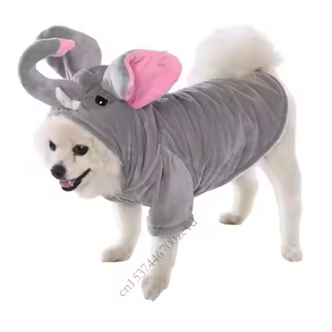Elephant Costume For Dog Soft Outfit Perfect For Halloween Hoodies Sweatshirt Comfortable Design Eas
