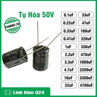 Combo 20 tụ hóa 50V tụ điện phân cực các loại 0.1uF - 4700uF