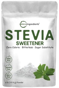 Stevia Sweetener Powder with Plant-based Erythritol, 4 Pounds (64 Ounces) | Keto, 0 Calorie, Low Car
