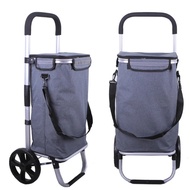 Foldable Shopping Dolly Trolley Cart with Wheels Heavy Duty Grocery Trolley Bag Portable Market Cart