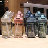 NIUYOIU 500/650ML Water Bottle Outdoor Travel Gym with Straw Water Cup
