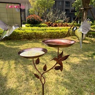 Lohobby Outdoor Bird Bath, Garden Decoration, Ironwork, Design, Garden Birdbath