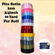 Plain SATIN Ribbon 3/s 4 inches 2cm 2 cm 3/s 4 inches per ROLL 20 YARDS