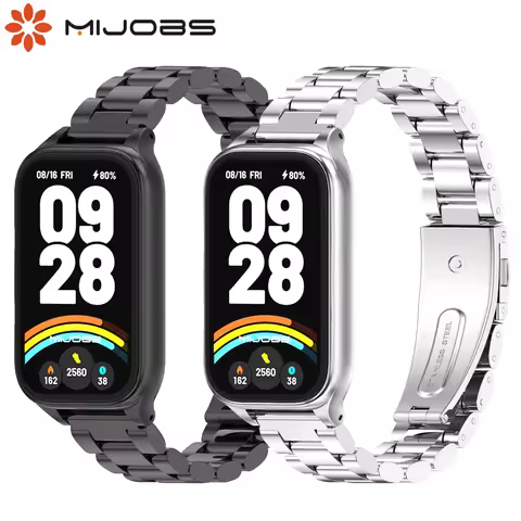 Mi Band 9 Active Strap Smart Bracelet Metal Stainless Steel Replacement Wrist Band For Xiaomi Mi Ban