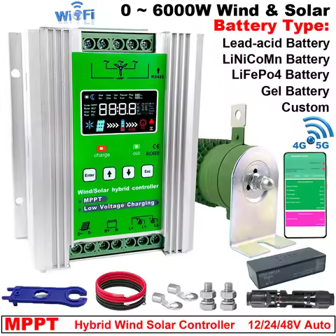 12V 24V 48V 3000W 5KW WIFI Hybrid Wind Solar Charge Controller MPPT Wind Generator Solar System For 