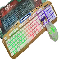 Bộ Bàn phím và Chuột giả cơ GAME&MX - J39 (Màu trắng) chế độ Led ánh sáng cầu vồng siêu đẹp phím thé