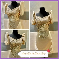 ❧ ♣ ◰ Modern filipiniana midi dress for graduation or for sponsor dress