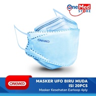 Masker Karet Medis UFO Biru 3D OneMed 4ply Box isi 20pcs OJ3