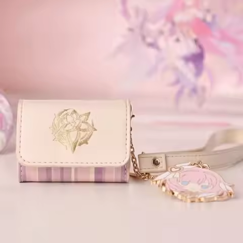 Anime Honkai Impact 3 Elysia Cosplay Earphone Bag Wireless Bluetooth Headset Small School Bag Leathe
