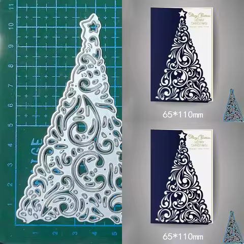 Christmas Tree Edge Metal Steel Frames Cutting Dies DIY Scrap Booking Photo Album Embossing Paper Ca