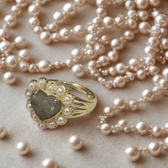 心之遙想 ‧ 拉長石‧ 晶石淡水珠戒指