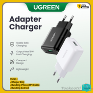 Kepala Charger Iphone Android UGREEN 18W Fast Charging QC 3.0 FCP AFC For Iphone seri 11 X XR XS 8