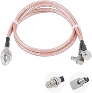 POBADY F Female to Dual TS9 Male Right Angle Connector Coaxial Cable F Type Connector Splitter Cable