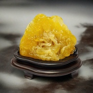 騰彪琥珀 天然蜜蠟大料 普賢菩薩擺件 劉柏清大師雕刻 附黑檀底座