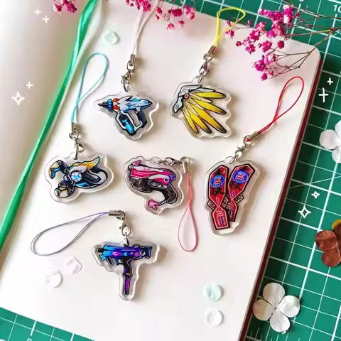 Overwatch 2 phone charms OW2 acrylic charms DVA Mercy Sombra Kiriko Symmetra Juno Overwatch Keychain