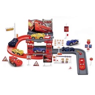 Car Mcqueen Toys Lightning McQueen Parking Track Toy Set with 4 Mini Cars Parking Lot Toy