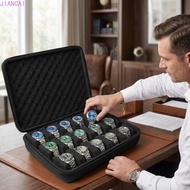 JIANCAI Watch Storage Box, Hard Shell 8/ 15 Slot Watch Display Box, Case Box Zippered Closure Black 