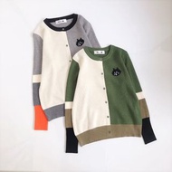 日本 Ne-net NYA 拼色混紡棉布 圓領 鈕扣 束袖 外套