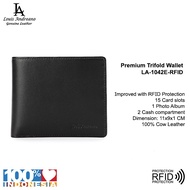 Louis Andreano - Dompet Pria Trifold Premium Black - Hitam 1042E
