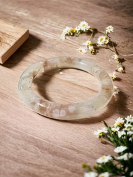 櫻花瑪瑙手鐲 瑪瑙手鐲 冰飄小花 綠硃砂 招財 圓條54-55可戴