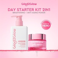 Glad2Glow Double Bright DAY Cream 30g + Glad2Glow Milk Amino Acid Gentle Cleanser 80Ml