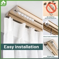 Curtain Rod Curtain Track Aluminum Alloy Siamese Double Track Roman Rod Slide Track Slide Track Curtain Accessories