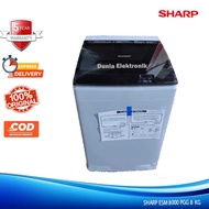 SHARP Mesin Cuci 1 Tabung 8KG ESM 8000 PGG AUTO TUB CLEAN Zero Presure
