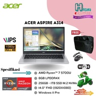 LAPTOP ACER ASPIRE A314 - RYZEN 7 5700U 8GB 512GB SSD WUXGA 14" IPS ||