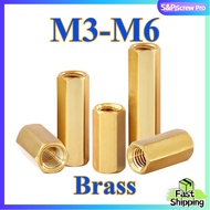 Brass Hex Standoff M3 M4 M5 M6 Female to Female PCB Hexagonal Spacer for Motherboard Coupling Nut Pi