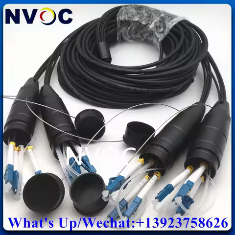 11Pcs 8Cores 3M SM G657A150/80/120M-8/12C LC Armored Flexbile Mobile 5.0/6.0mm TPU Fiber Optic Cable