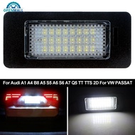OPENMALL 1PC Car Canbus LED License Number Plate Light Assembly Replacement White For Audi A1 A4 B8 