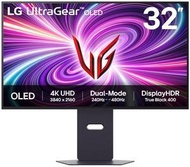LG UltraGear 32" 4K UHD 3840x2160 OLED Dual-Mode UHD 240Hz / FHD 480Hz 0.03ms (GtG) Height Adjustabl