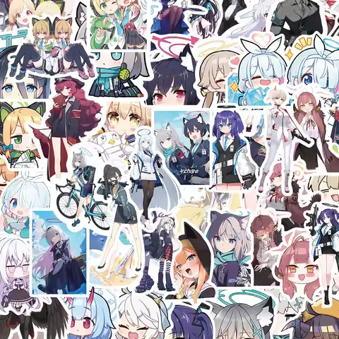 50pcs Blue Archive Cartoon Graffiti Stickers Suitcase Laptop Waterproof Sticker Decoration Supplies