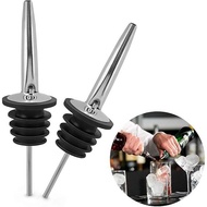 Stainless Steel Liquor Pourer Liquor Rubber Stopper Bar Oil Drinks Sauce Pourer