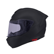 M2R Stop Safety Helmet F-7 Plain Color Style Obsidian Black Lining Removable Built-In Sunglasses Ear