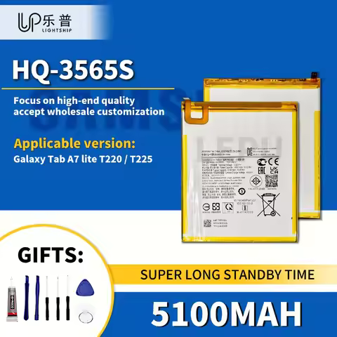 HQ-3565S 5100mAh Tablet Original Battery for Galaxy Tab A7 Lite T220 Replacement Batteries Galaxy Ta