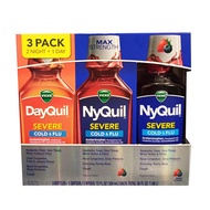 Vicks 1 DayQuil 2 NyQuil Set 3pcs Pack 12oz USA Each Total 36oz or 1L Total _ALS2127