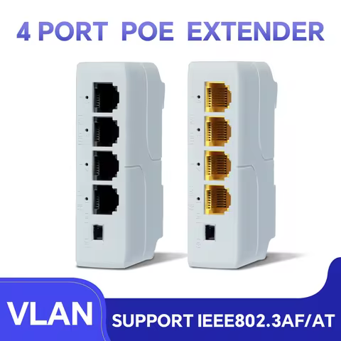 TelDaykemei 4 Port PoE Extender poe repeater for IP Port Transmission Extender for POE Switch NVR IP