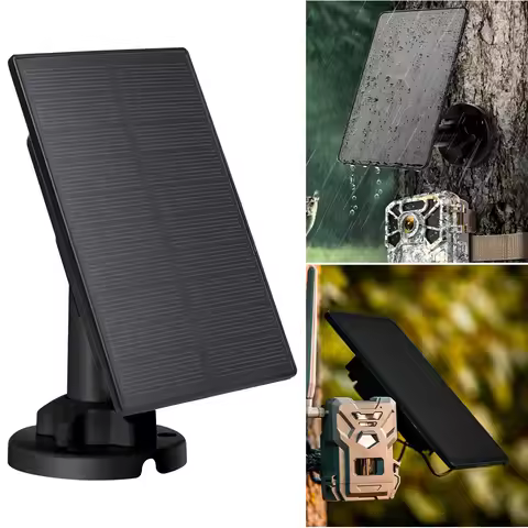 3W 12V/6V Solar Panel Charger 360° Rotation Build-in 5000mAH Battery Solar Panel Kit Trail Cam Solar