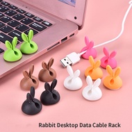 1PC Cartoon Bunny Ear Desktop USB Charger Winder Holder Cord Protection Organizer Data Cable Fixing Clip