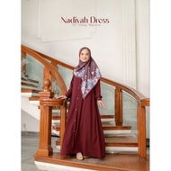 ATTIN - NADIYAH DRESS ORI by Attin / Gamis Cantik Polos Bahan Zanetha